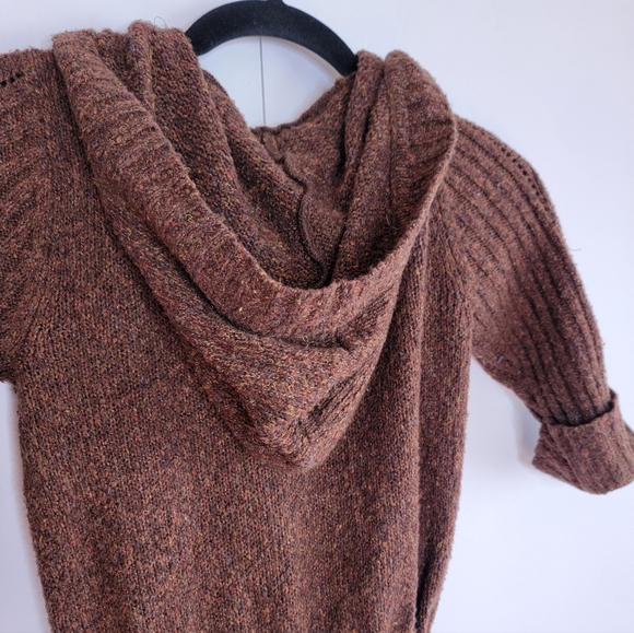 Maurices Brown Knit Hooded Cardigan Sweater Button Front Size M - Picture 8 of 11